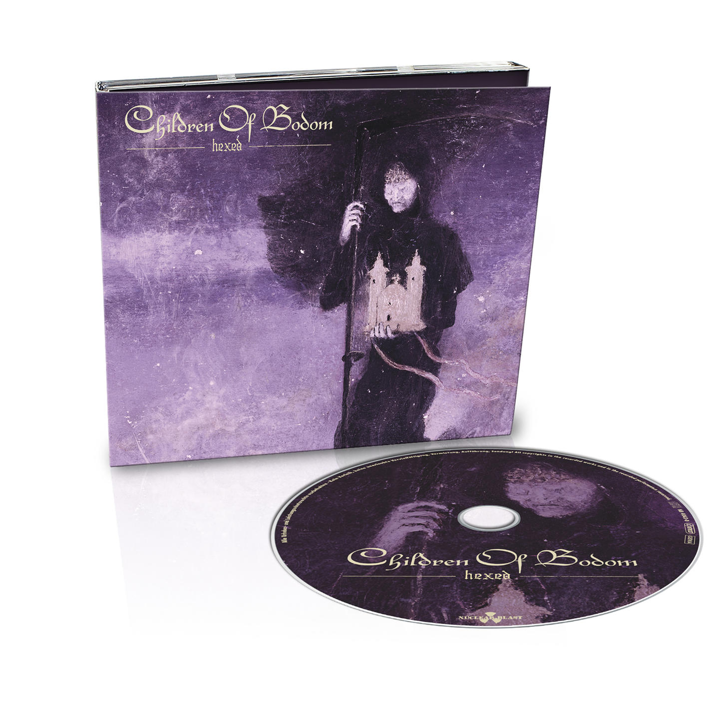 Albumcover und CD von 'Children of Bodom - Hexed'. Cover: Person mit Regenschirm.