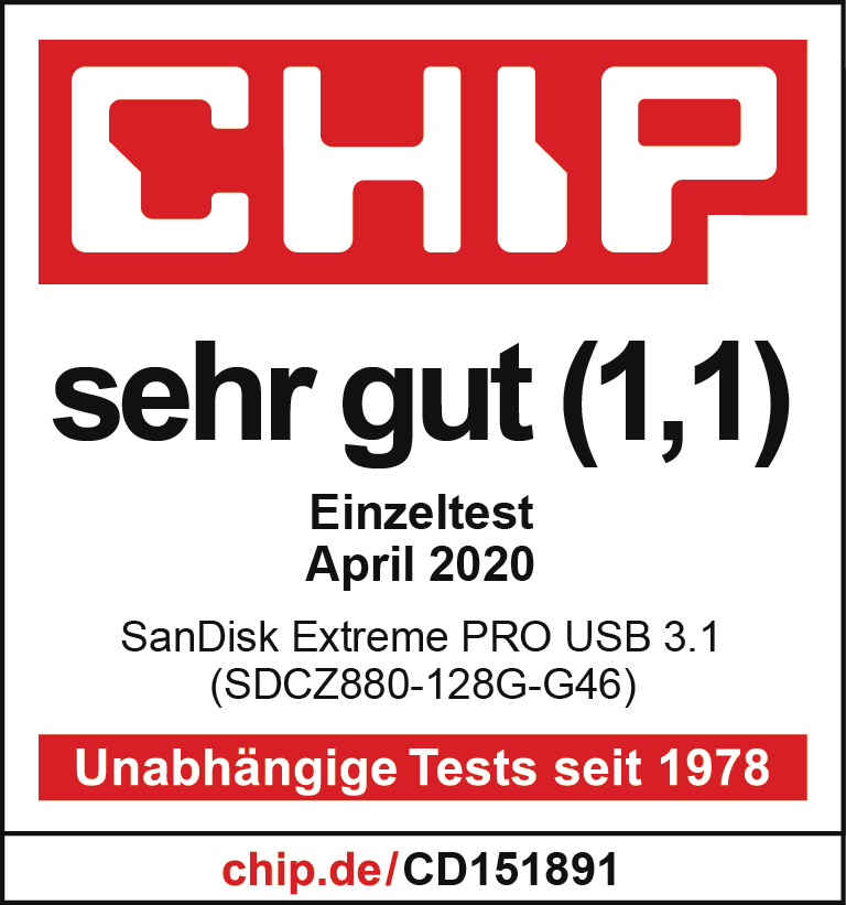 CHIP-Magazin-Cover, Bewertung 'sehr gut'.
