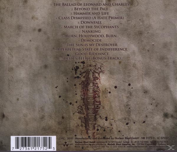 Rückseite der CD mit Titelliste, ein wirbelsäulenartiges Design.