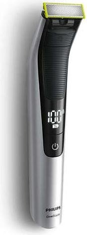 PHILIPS OneBlade Pro QP6520/60 Trimmen, Stylen, Rasieren (14 Stufen) + Ersatzklinge, silber Barttrimmer QP6520 mit Ersatzklinge