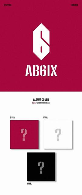 Album borító AB6IX zenekar nevével fehér színnel. Tartalmaz piros, fehér és fekete borító opciókat.