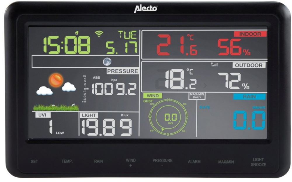 Alecto weather station display.