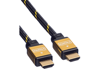 ROLINE 11.88.5503 - Câble HDMI, 3 m, Noir/Or