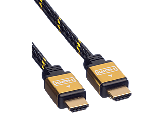 ROLINE 11.88.5503 - Cavo HDMI, 3 m, Nero/Oro