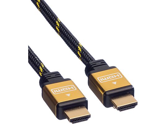 ROLINE 11.88.5505 - HDMI Kabel, 5 m, Schwarz/Gold