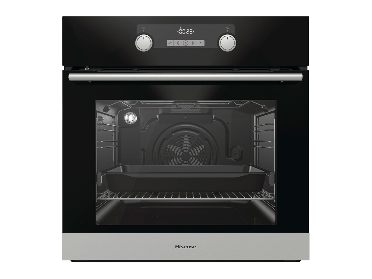 Horno - HISENSE BI5229PG Negro, 70 l, 2700 W, Pirolítico, A+, Inox