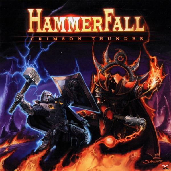 A Hammerfall album borítója: lovag kalapáccsal és pajzzsal harcol egy démonnal, lángok és villámlás közepette.