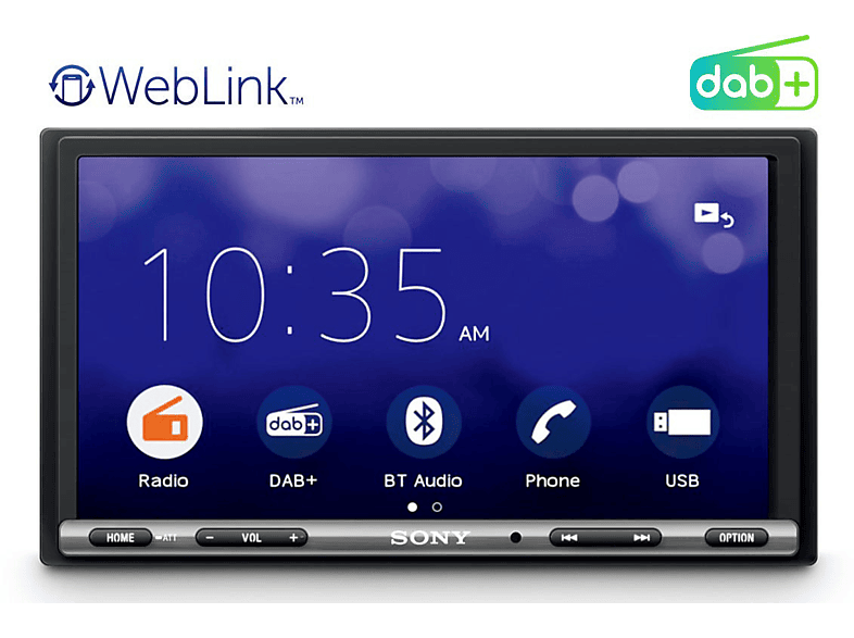 WebLink Tuner, Display, DAB+ 55 2 SONY 2.0, (Doppel-DIN), Watt Autoradio DIN Touchscreen, 7\