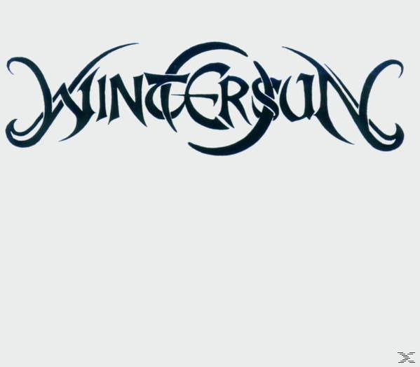 Wintersun zenekar logója feketén, fehér háttéren. A logó stilizált és ívelt.