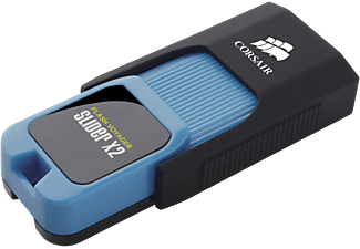 CORSAIR Flash Voyager Slider - Chiavetta USB  (128 GB, Nero/Blu)