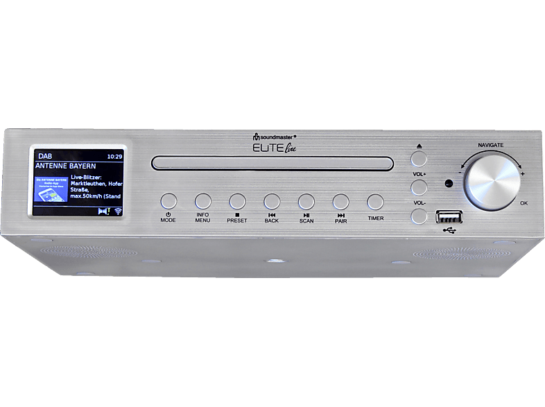 SOUNDMASTER ICD2200 Küchenradio, Digital, Internet Radio, FM, Silber Bluetooth, DAB