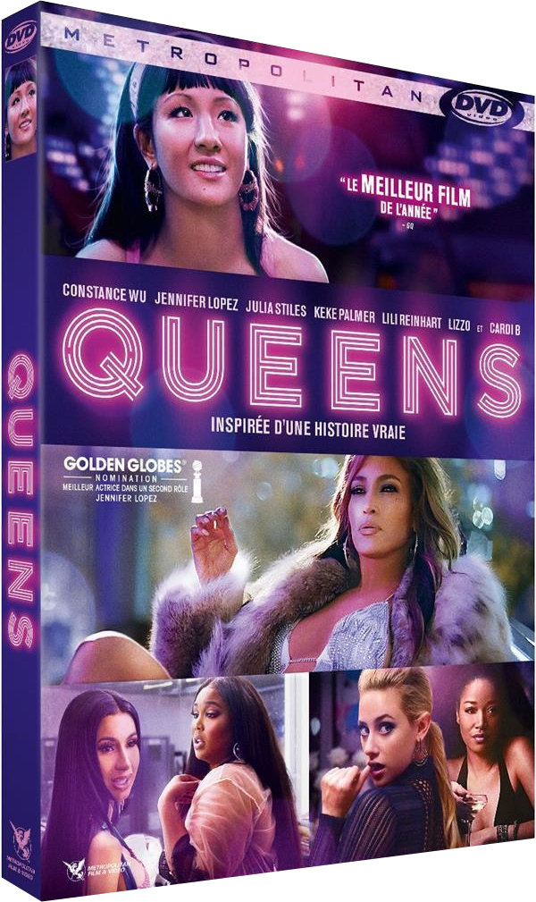 Couverture DVD de "Queens" avec plusieurs femmes dans l'image et du texte en haut.