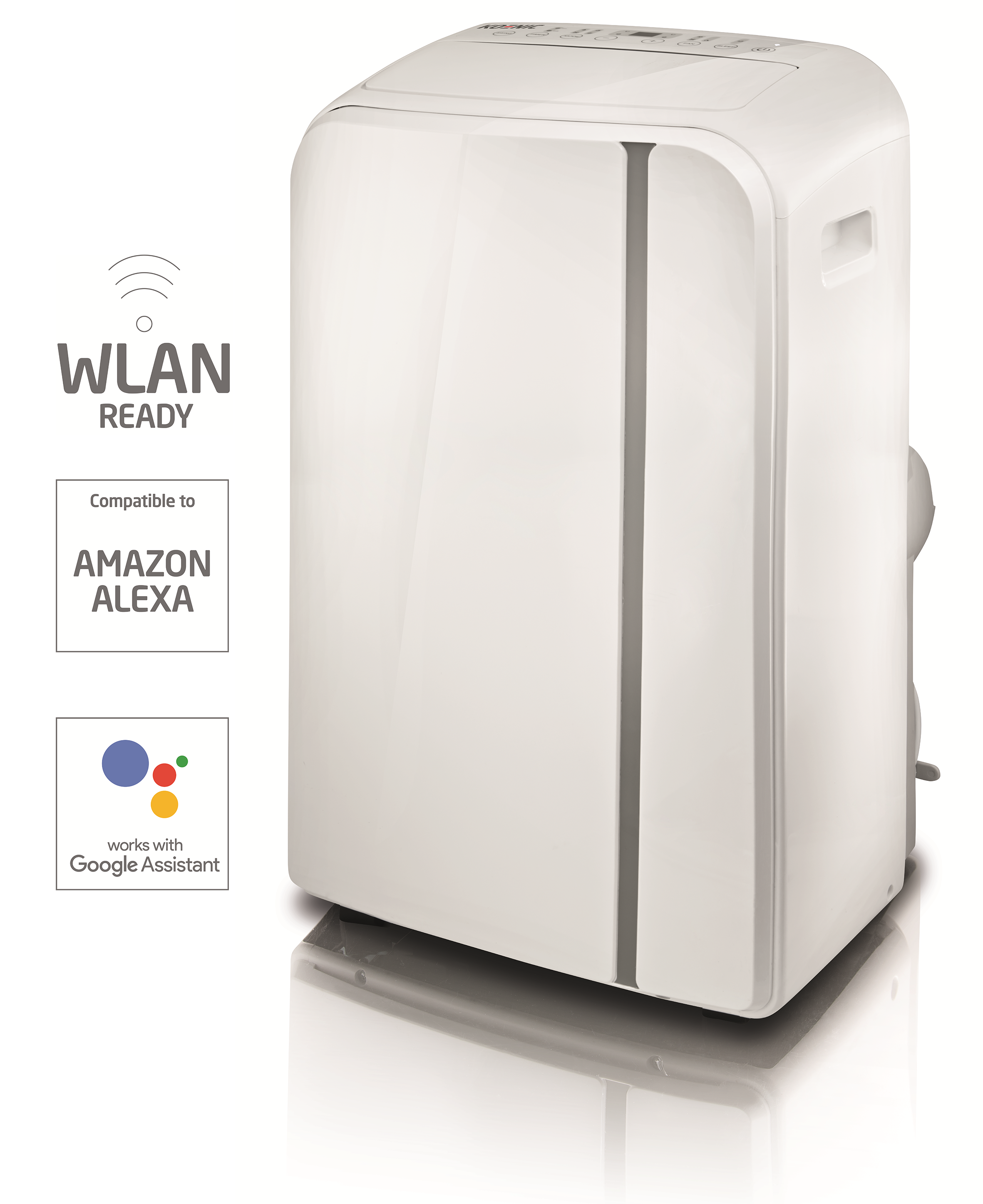 KOENIC WLAN KAC12020 Klimagerät (Max. Raumgröße: 120 m³, EEK: A, 12000 BTU/h, Weiß)