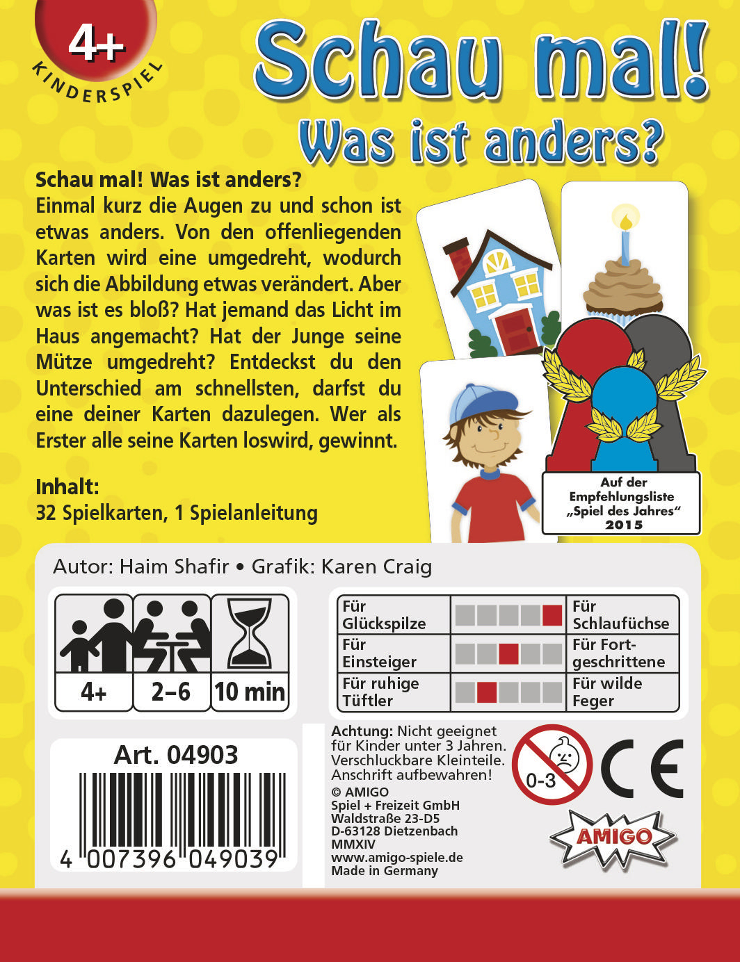 AMIGO Schau Mal! Kinderspiel Mehrfarbig