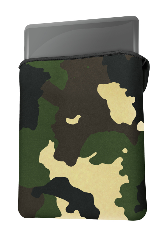 Funda - Trust GXT 1242C Lido, Para portátiles de hasta 15.6", Diseño reversible, Camuflaje