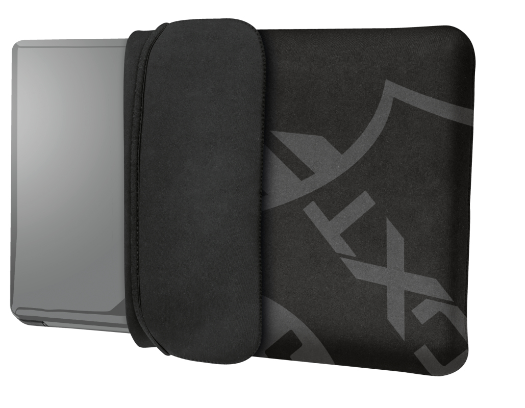 Funda - Trust GXT 1242C Lido, Para portátiles de hasta 15.6", Diseño reversible, Negro