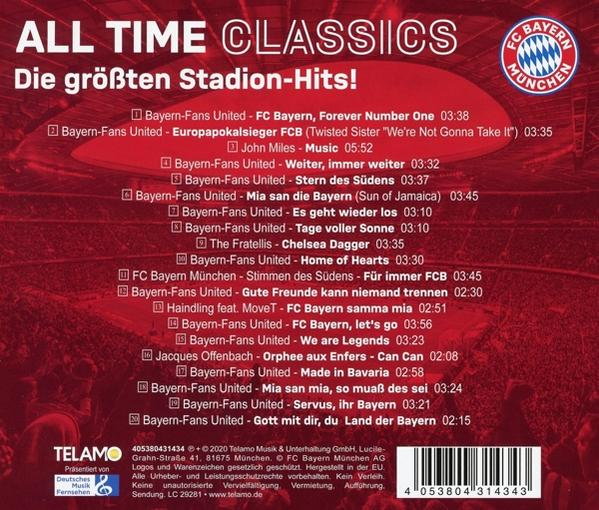 CD-Cover mit Tracklist und Logo, rechts ein Fußballclub-Logo.