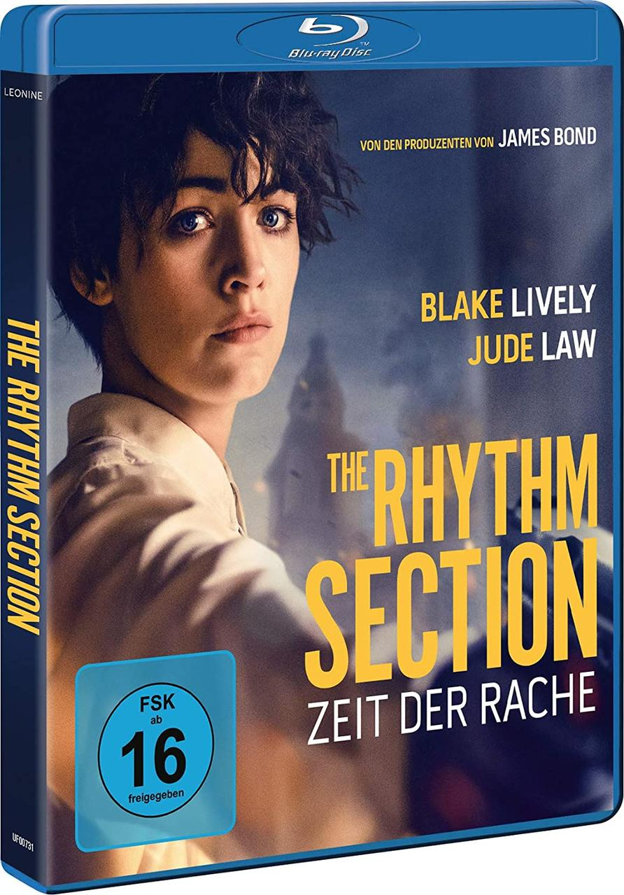Blu-ray-Cover mit einer Frau und dem Titel 'The Rhythm Section: Zeit der Rache'.
