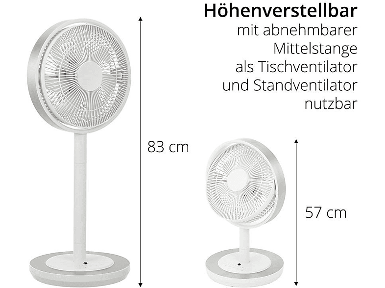 KAMOME FKLS-281D Family Standventilator Weiß/Silber (18 Watt)
