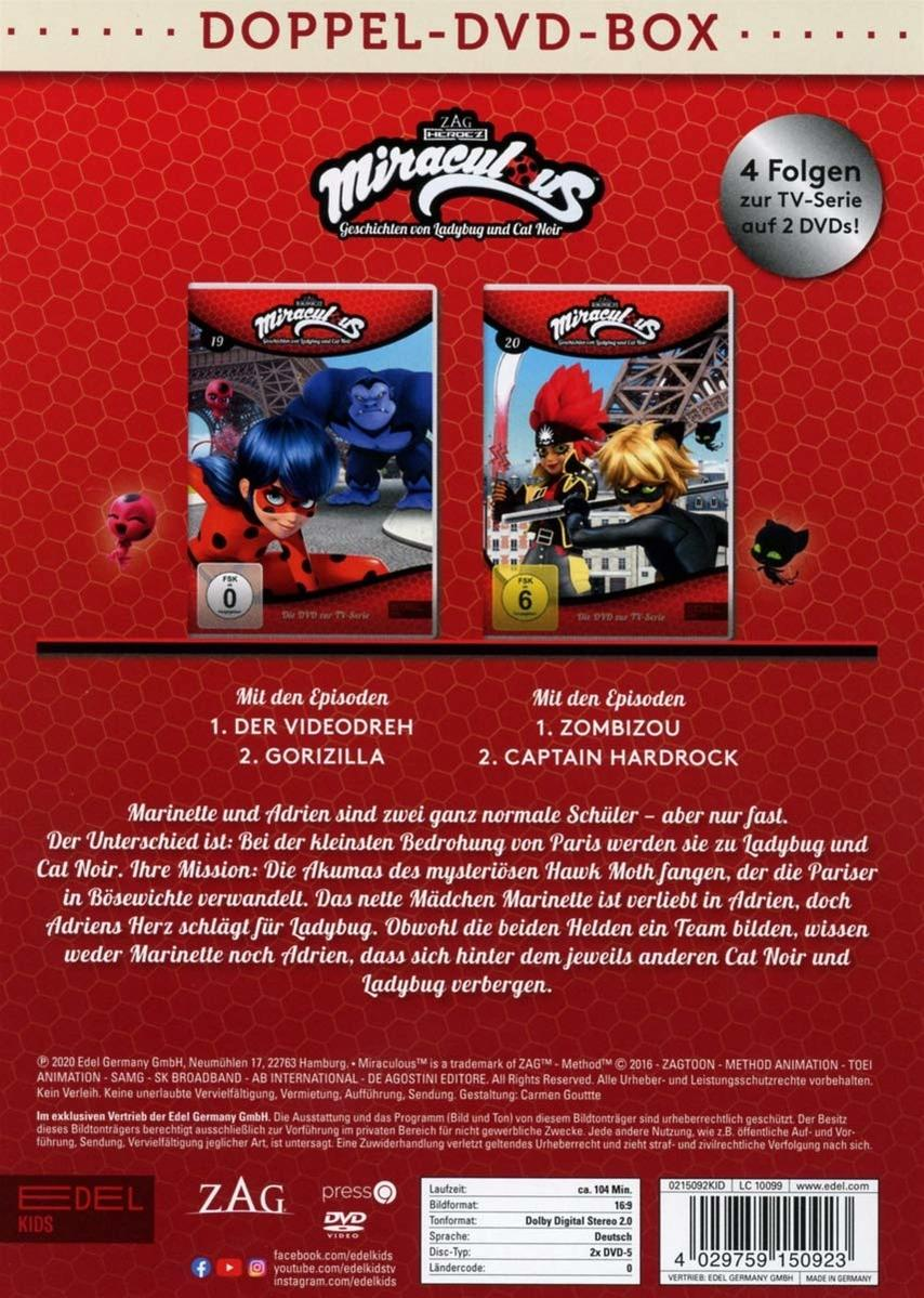 Eine rote DVD-Box mit einem Cartoon-Bild eines Jungen und eines Mädchens in Superhelden-Kostümen. Text auf der Box.