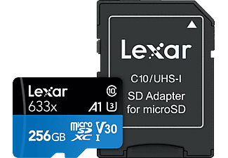 LEXAR LSDMI256BBEU633A, Micro-SDXC Speicherkarte, 256 GB, 100 MB/s