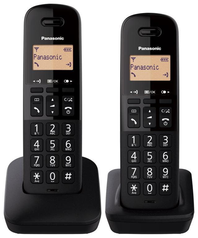 Teléfono - Panasonic KX-TGB612, 2 Terminales, Bloqueo de llamadas, 50 contactos, Resistente a golpes, Negro