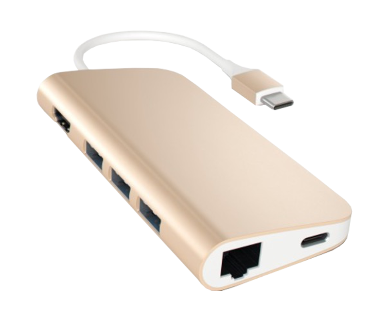 SATECHI ST-TCMAG - USB-C Multiport Hub (Gold/Weiss)