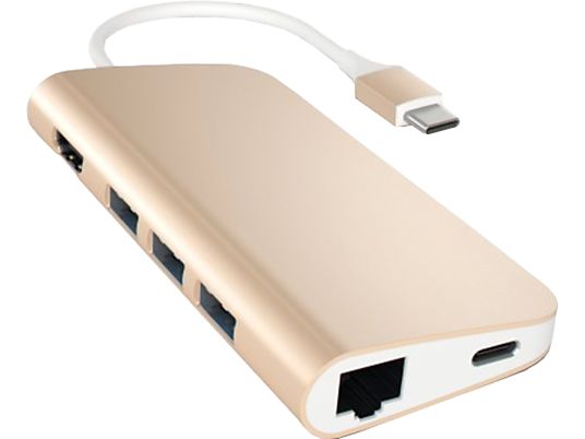 SATECHI ST-TCMAG - USB-C Multiport Hub (Gold/Weiss)