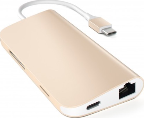 SATECHI ST-TCMAG - USB-C Multiport Hub (Gold/Weiss)