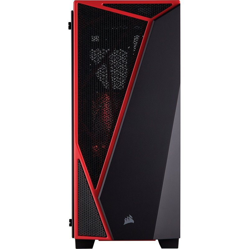 Chasis PC - Corsair Carbide SPEC-04, USB 3.0, Cristal Templado, Negro/Rojo