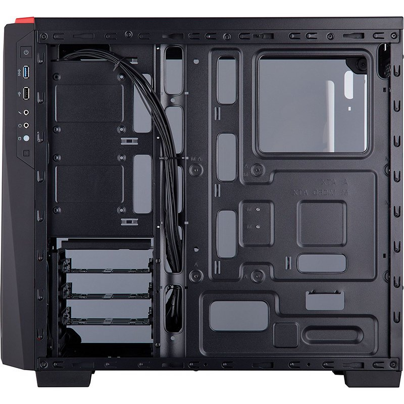 Chasis PC - Corsair Carbide SPEC-04, USB 3.0, Cristal Templado, Negro/Rojo