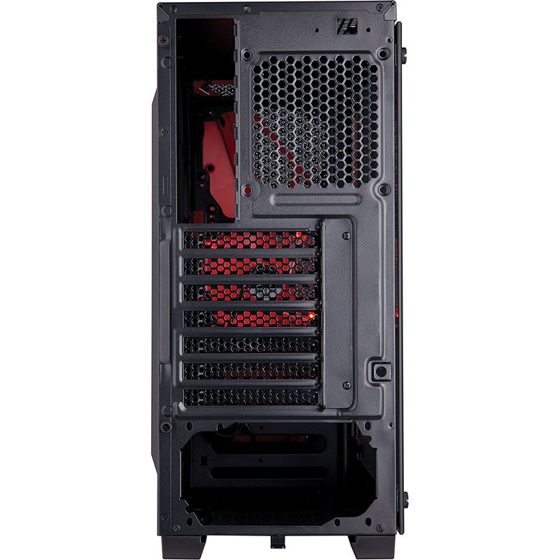 Chasis PC - Corsair Carbide SPEC-04, USB 3.0, Cristal Templado, Negro/Rojo