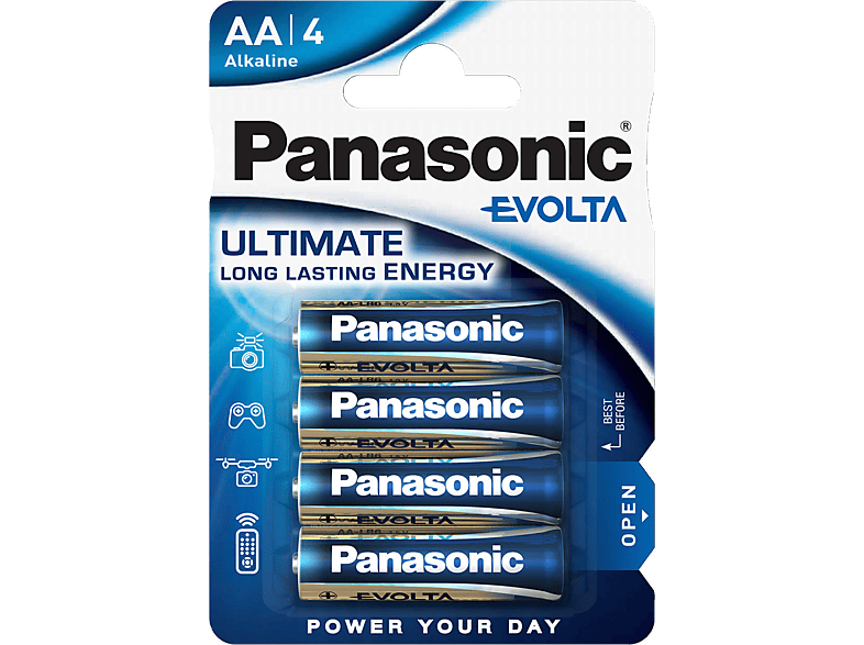PANASONIC LR6EGE/4BP Evolta 1.5 AA Batterie, Volt Alkaline