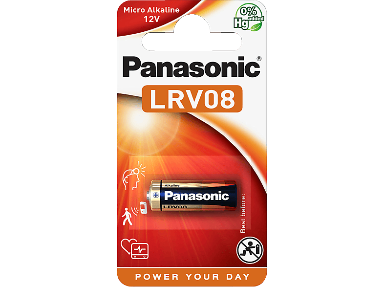 Batterie, 12 PANASONIC LRV08 Alkaline, LRV08 Volt