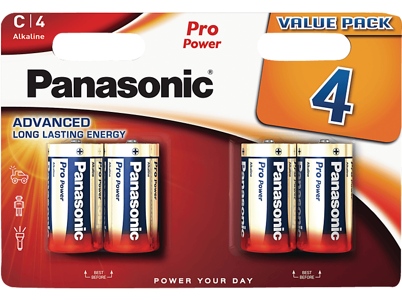 PANASONIC LR14PPG/4BW C Batterien, Alkaline, 1.5 Volt | Batterien