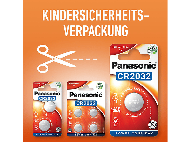 PANASONIC 2B370597 CR2025L/1BP CR2025 Knopfzelle, Lithium Metall, 3 Volt