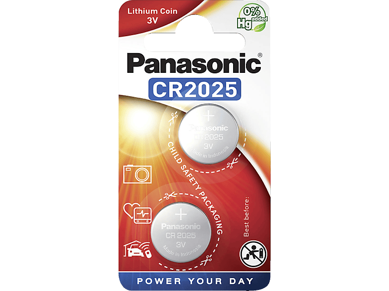 PANASONIC 2B370571 CR2025L/2BP Metall, Knopfzelle, Lithium CR2025 Volt 3