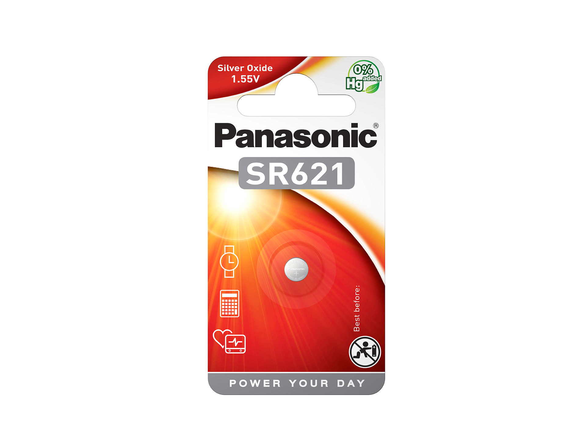 PANASONIC SR-621EL/1B SR621 Batterie, Silber-Oxid