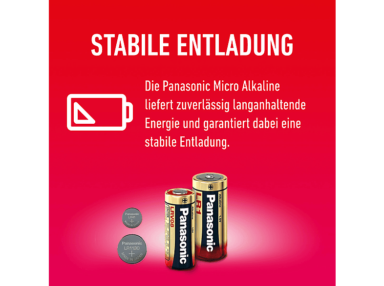 PANASONIC 00290098 LR1EP/1BE LR1 Batterie, Alkaline, 1.5 Volt, 900 mAh