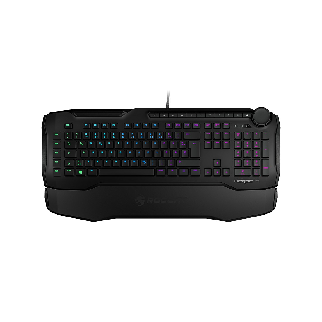 ROCCAT Horde AIMO, Gaming Tastatur, Rubberdome, kabelgebunden, Schwarz