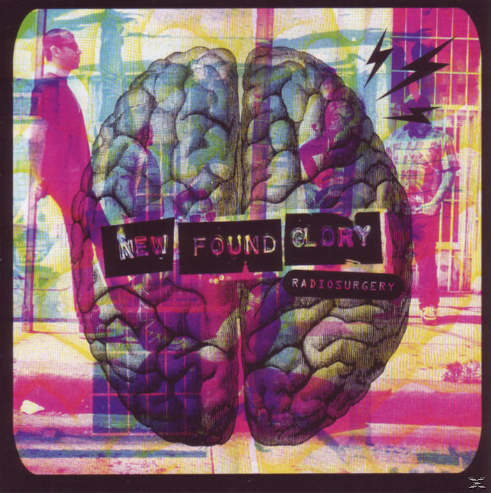 Albumcover für New Found Glorys "Radiosurgery". Zeigt ein Gehirn und Figuren im Hintergrund.