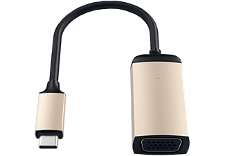 SATECHI ST-TCVGAG - Adapter USB-C zu VGA (Schwarz/Gold)