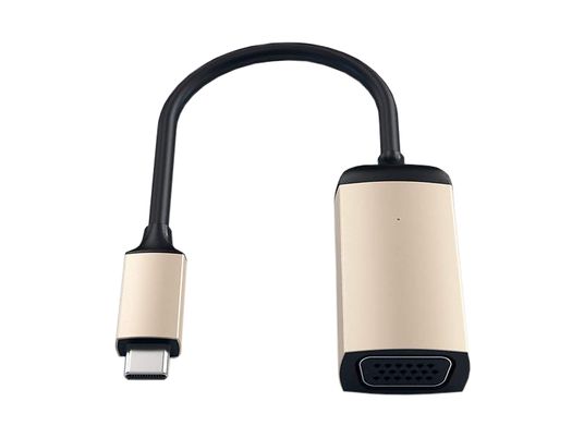 SATECHI ST-TCVGAG - Adapter USB-C zu VGA (Schwarz/Gold)