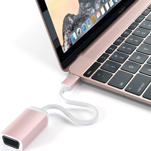 SATECHI ST-TCVGAR - Adattatore da USB-C a VGA (Bianco/Oro rosa)
