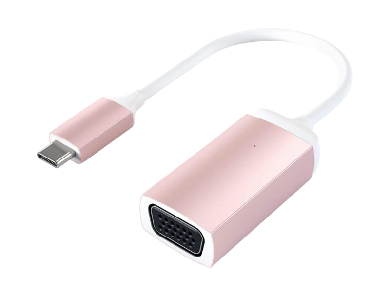 SATECHI ST-TCVGAR - Adattatore da USB-C a VGA (Bianco/Oro rosa)