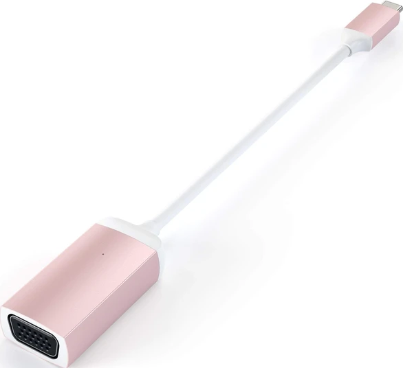 SATECHI ST-TCVGAR - Adattatore da USB-C a VGA (Bianco/Oro rosa)