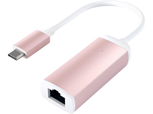 SATECHI ST-TCENR - Adattatore da USB-C a Ethernet (Bianco/Oro rosa)