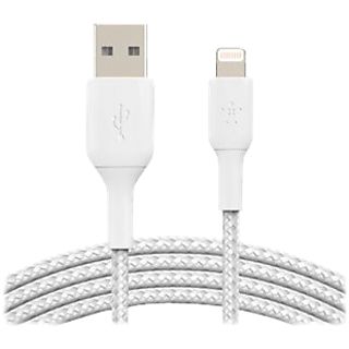 BELKIN USB-kabel - Lightning Nylon 1 m Wit (CAA002BT2MWH)