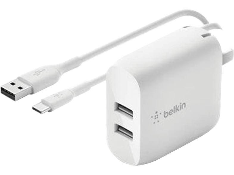 Belkin Oplader 2 X Usb Boost↑charge™ + Usb-c-kabel Wit (wcd001vf1mwh)