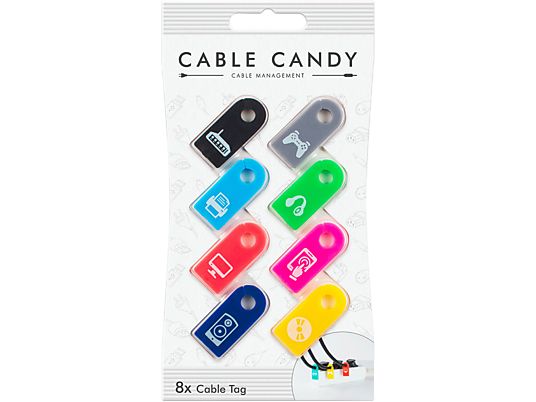 CABLE CANDY Cable Tag Mix - Kabelmanagement-Markierungen (Mehrfarbig)